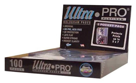 Ultra Pro Página de platino de 2 bolsillos con bolsillos de 5 x 7 pulgadas, 100 unidades
