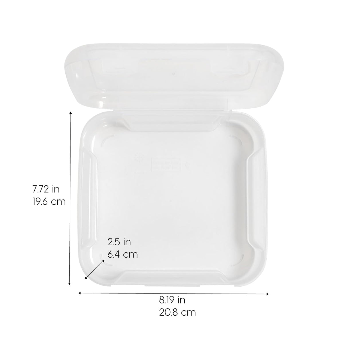IRIS USA Paquete de 8 Cajas de Almacenamiento para Scrapbooking, 15.3 x 15.3 cm, Estuches Portátiles para Manualidades y Arte, Transparente
