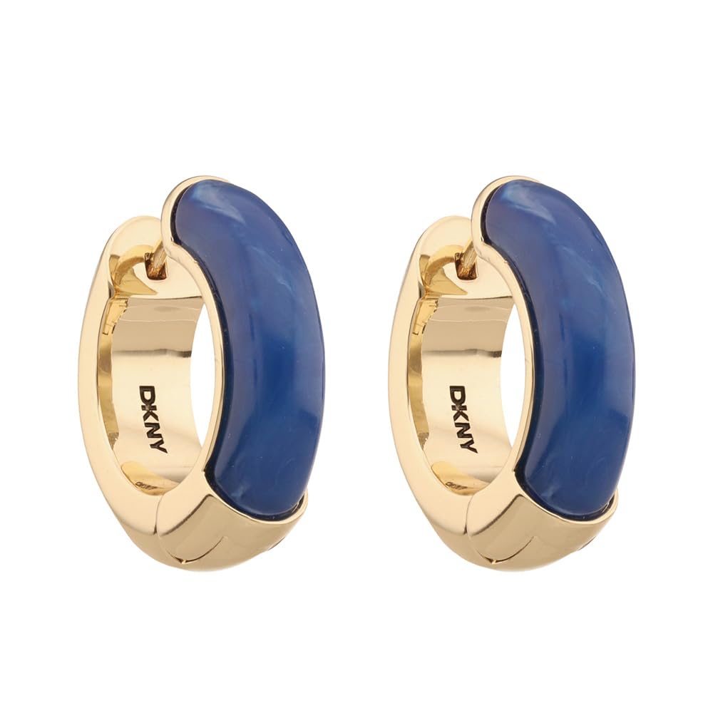 DKNY Aretes Bitono Circular Para Mujer | Medianos, huggies, cierre poste, 1 par
