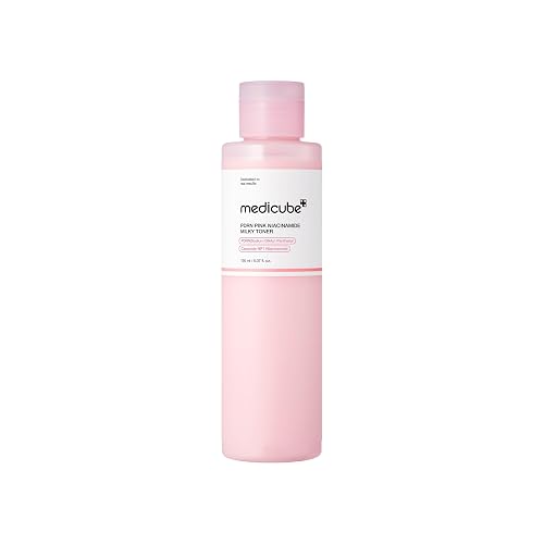MEDICUBE PDRN Pink Niacinamide Milky Toner, Tónico Facial Coreano con PDRN de Salmón, Niacinamida, Ceramidas y Péptidos, Hidratación y Luminosidad, 150 ml