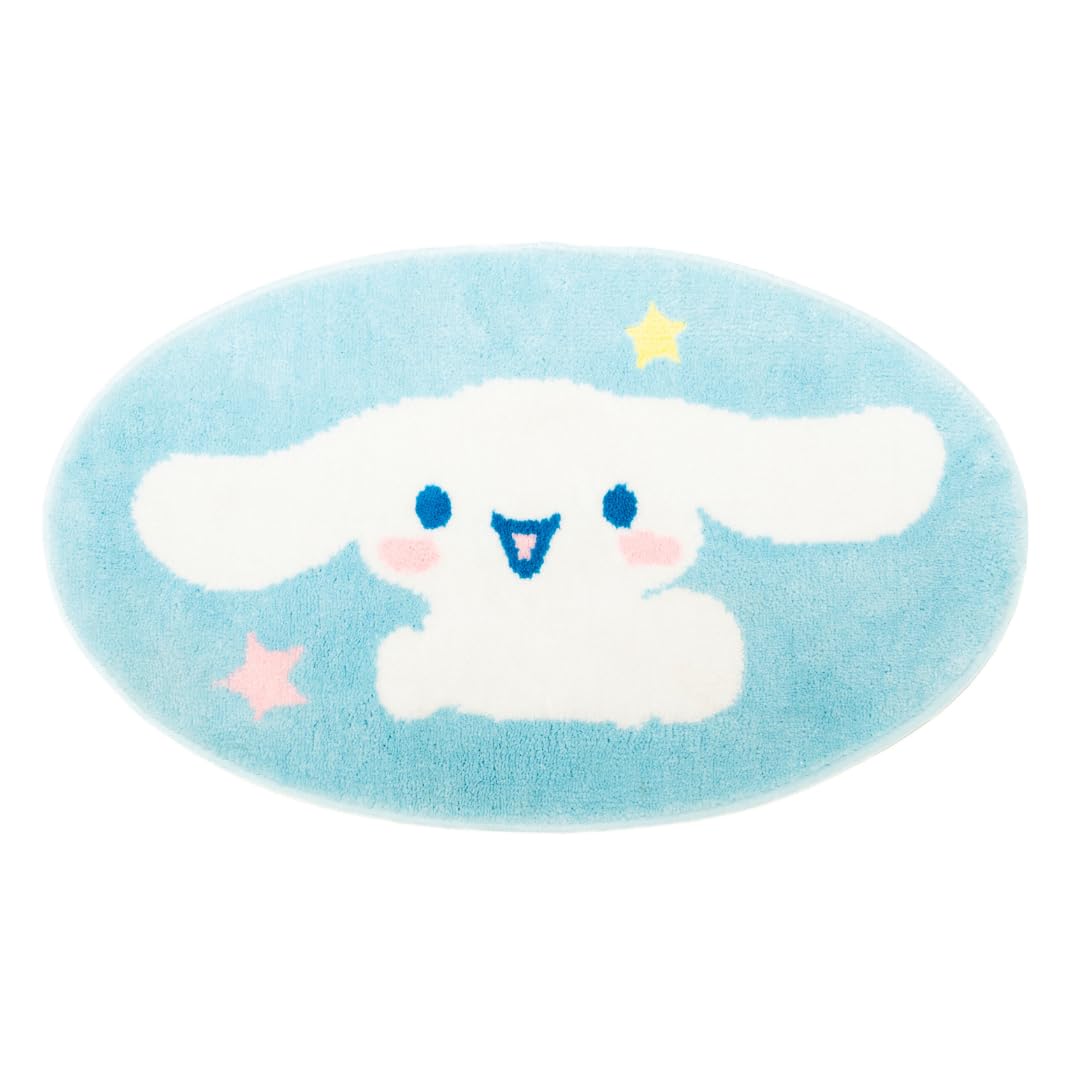 Franco Collectibles Cinnamoroll - Alfombra de baño de Felpa Antideslizante (Producto con Licencia Oficial) - 2'6" x 1'6" (Oval) - Cinnamoroll