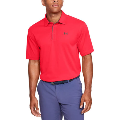 Under Armour Polo de Golf UA Tech para Hombre - M Alto - Rojo (Rojo - Rosa)