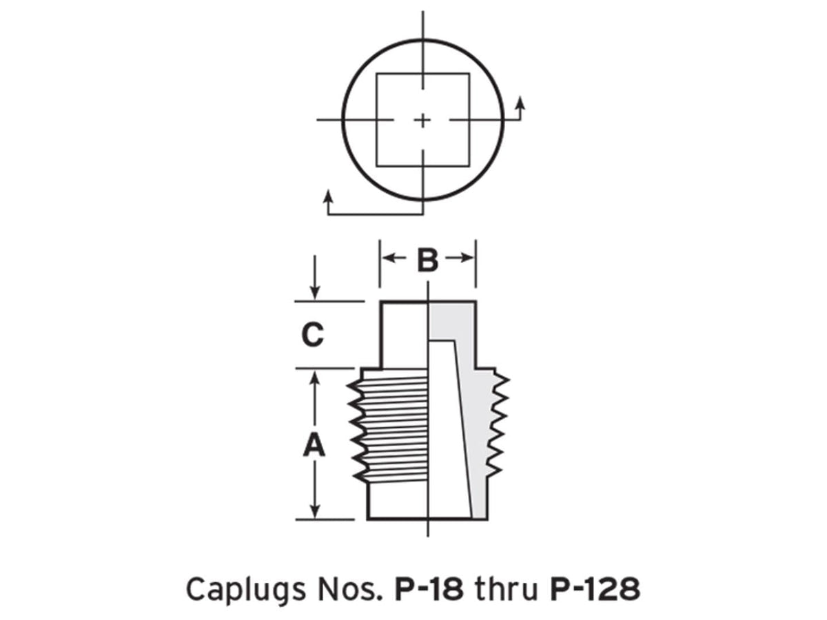 Caplugs 99390176 Plastic Threaded Plug for Pipe Fittings. P-48, PE-HD, To plug thread size 1/2 NPT", Red (Pack of 50)