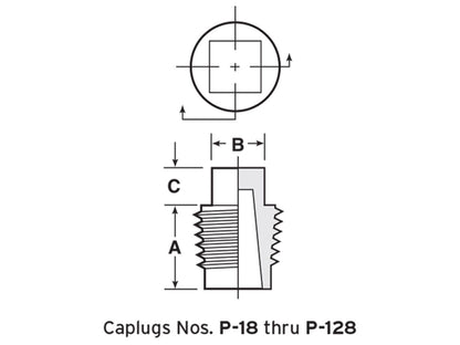 Caplugs 99390176 Plastic Threaded Plug for Pipe Fittings. P-48, PE-HD, To plug thread size 1/2 NPT", Red (Pack of 50)