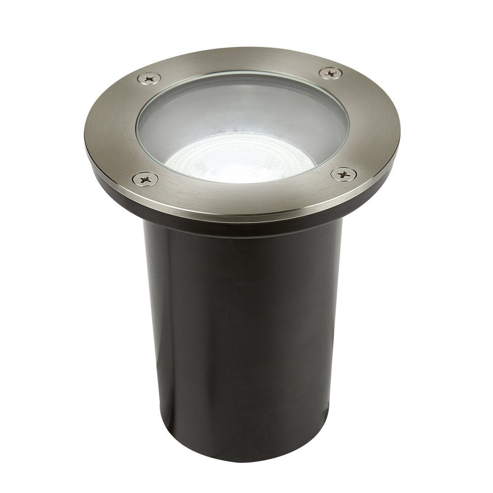 Tecnolite - Lámpara de Piso Exterior para Jardín o Patio Constanza, Emportable con Base E27, Estructura Resistente a la Interperie y la Corrosión, No Incluye Foco Color Satinado