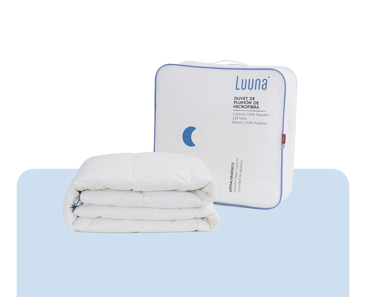 Luuna Nuevo Duvet de Plumón de Microfibra Primavera/Otoño, Down Alternative, Matrimonial-Queen Size, 12 Meses de Garantía