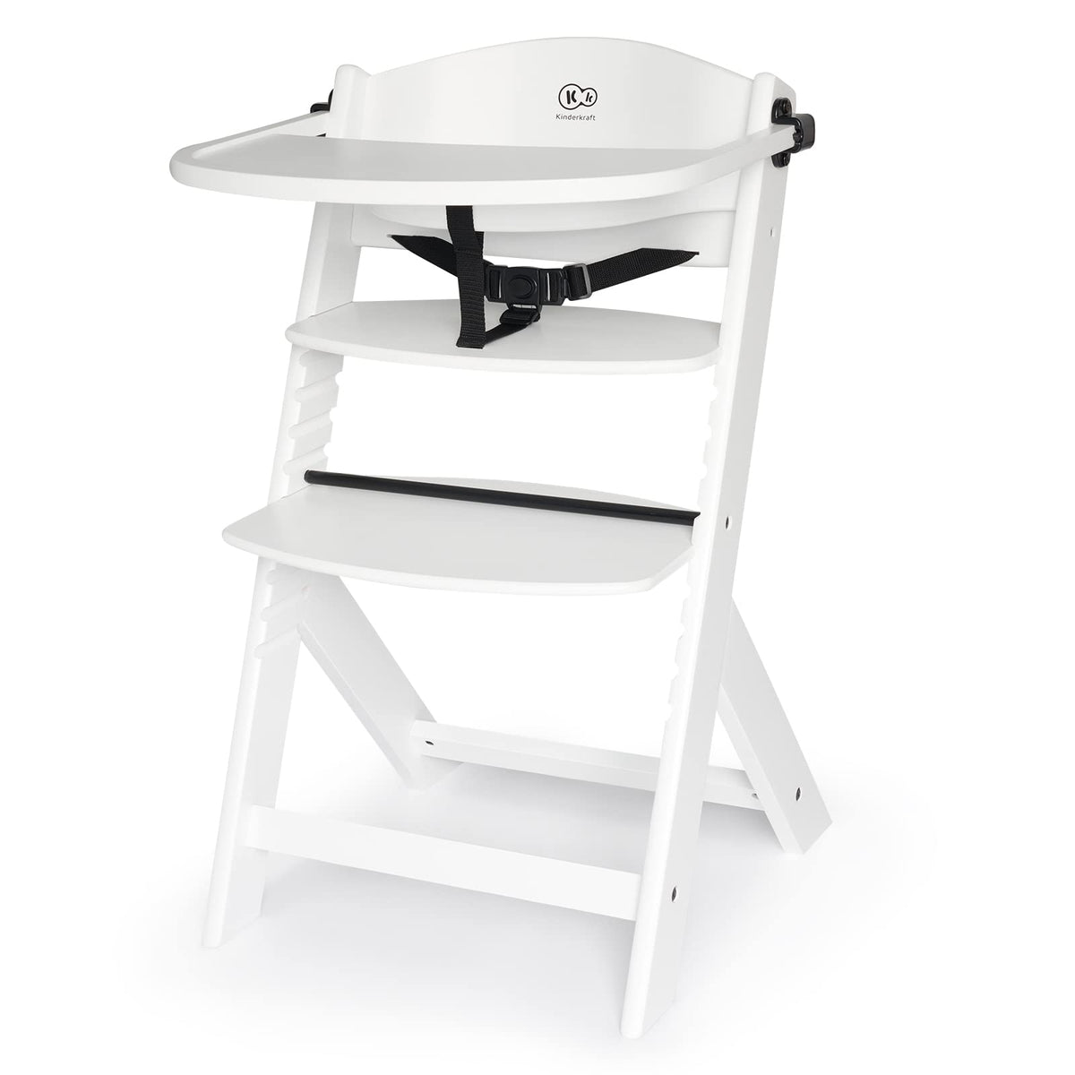 Kinderkraft ENOCK Silla Alta de Madera Evolutiva para Bebé - Full White