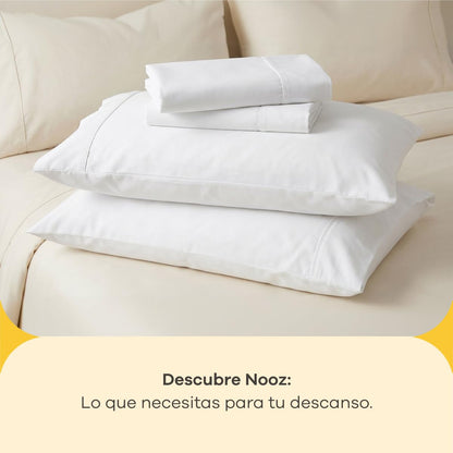 Nooz Juego de Sábanas Essential Microfibra Suaves y Fáciles de Lavar, Blanco, Tamaño Queen, NOSH1003