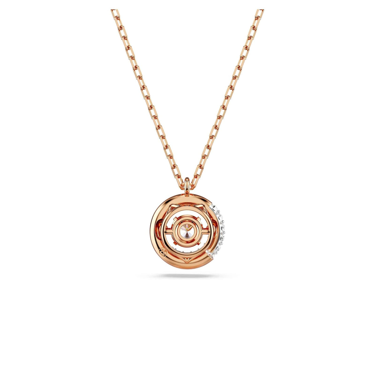 Swarovski Colgante Dextera, Talla redonda, Blanco, Baño tono oro rosa
