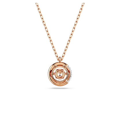 Swarovski Colgante Dextera, Talla redonda, Blanco, Baño tono oro rosa