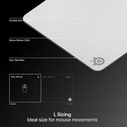 SteelSeries QcK - Alfombrilla para Mouse Pesada para Juegos, Base de Goma de Silicona Antideslizante, Seguimiento máximo, optimizada para Juegos FPS, MOBAs, RTS, MMO, tamaño Grande, 450 mm x 400 mm x
