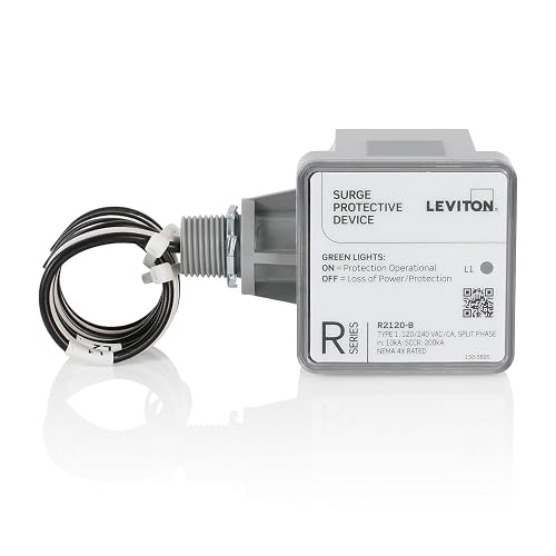 Leviton R2120-B - Panel protector contra sobretensiones tipo 1, color gris