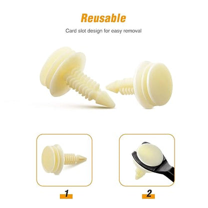 GOOACC Clips de Protección contra Salpicaduras GRC-70, 35 Piezas para Motor/Parachoques/Guardabarros, Blanco