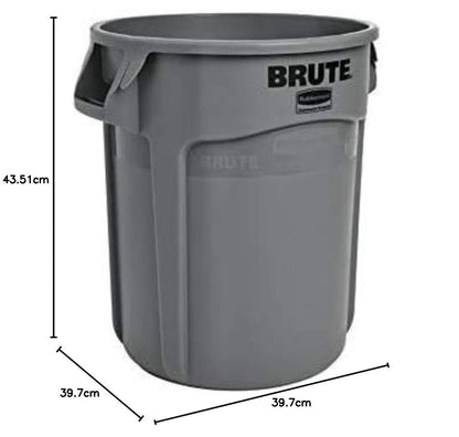 Rubbermaid Commercial Products - Cubo de basura/basura/basurero resistente FG261000GRAY BRUTE, paquete de 6