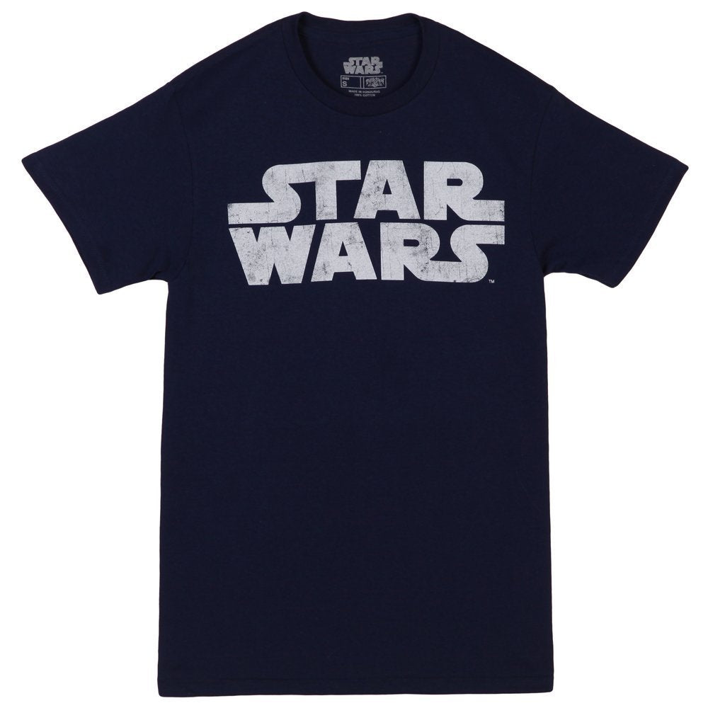 STAR WARS - Playera de Manga Corta con Logotipo más Simple para Hombre - G - marino