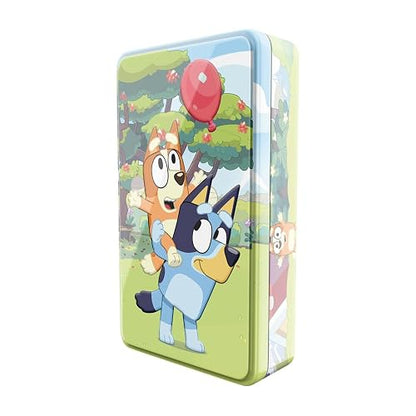 Bluey Dominó Infantil en Tin (Caja metálica), Juego de Mesa con 28 Fichas Ilustradas