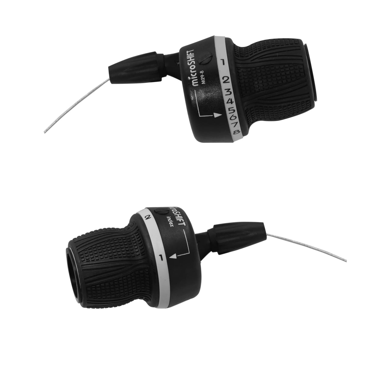 MICROSHIFT Puños de Mando MTB ‍ MS25-8 | 3x8 Velocidades | Sistema Index | Caja Incluida