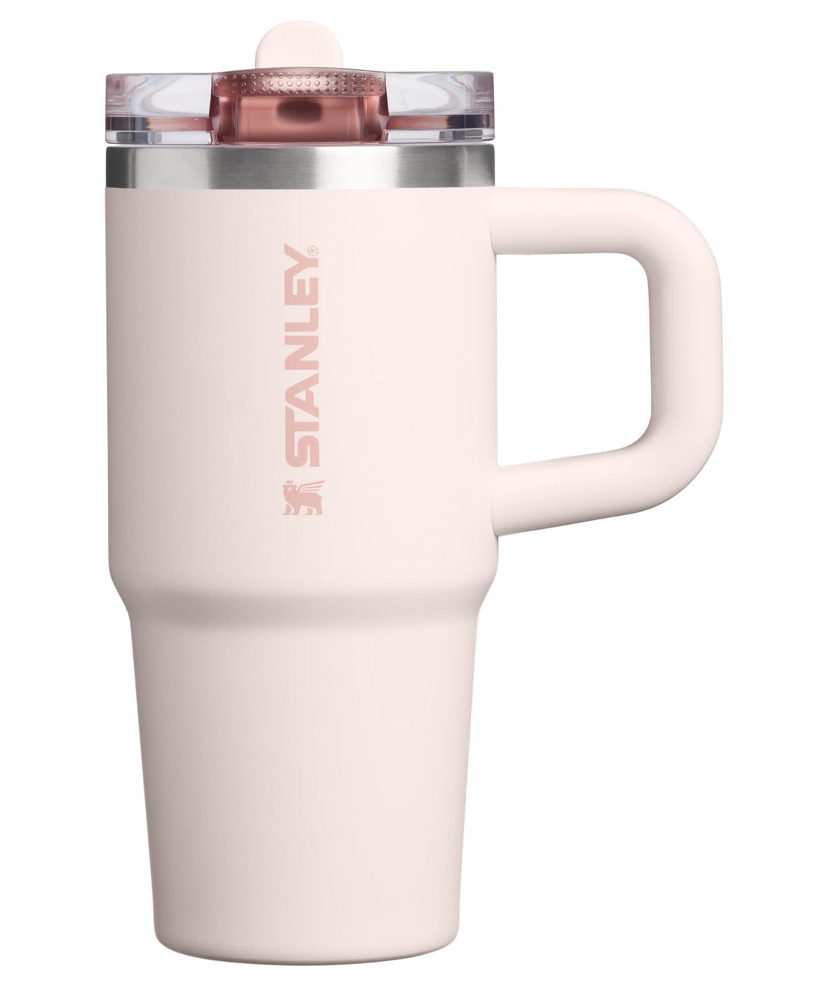 Stanley Quencher ProTour Vaso Térmico con Popote Abatible, Acero Inoxidable - 14 Ounces - Cuarzo rosa