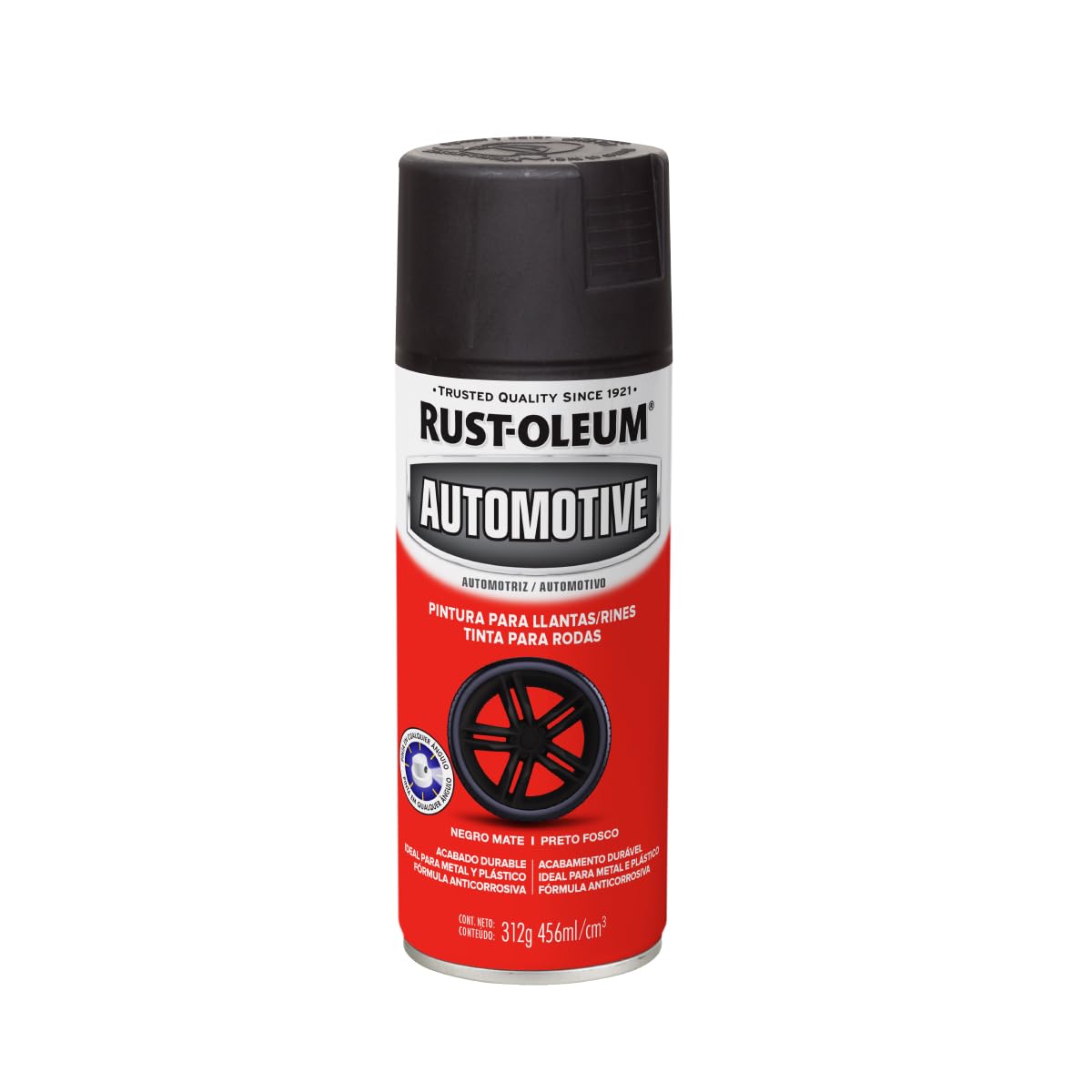 Rust-Oleum Esmalte Aerosol Automotive Llantas-Rines Negro Mate 312 g