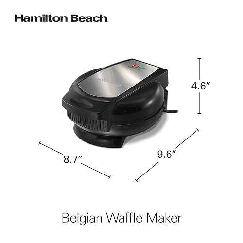 Hamilton Beach 26071 Wafflera Eléctrica Modelo Belga, Chica, Negro