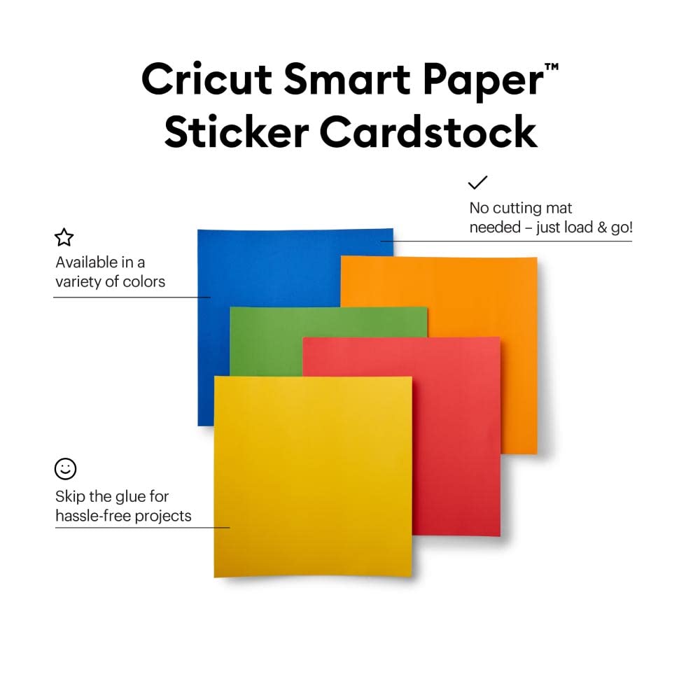 Cricut Cartulina adhesiva, papel inteligente con lazo brillante