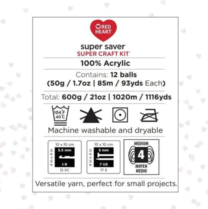 Red Heart Super Saver - Kit de manualidades para ganchillo y tejer y proyectos de Amigurumi