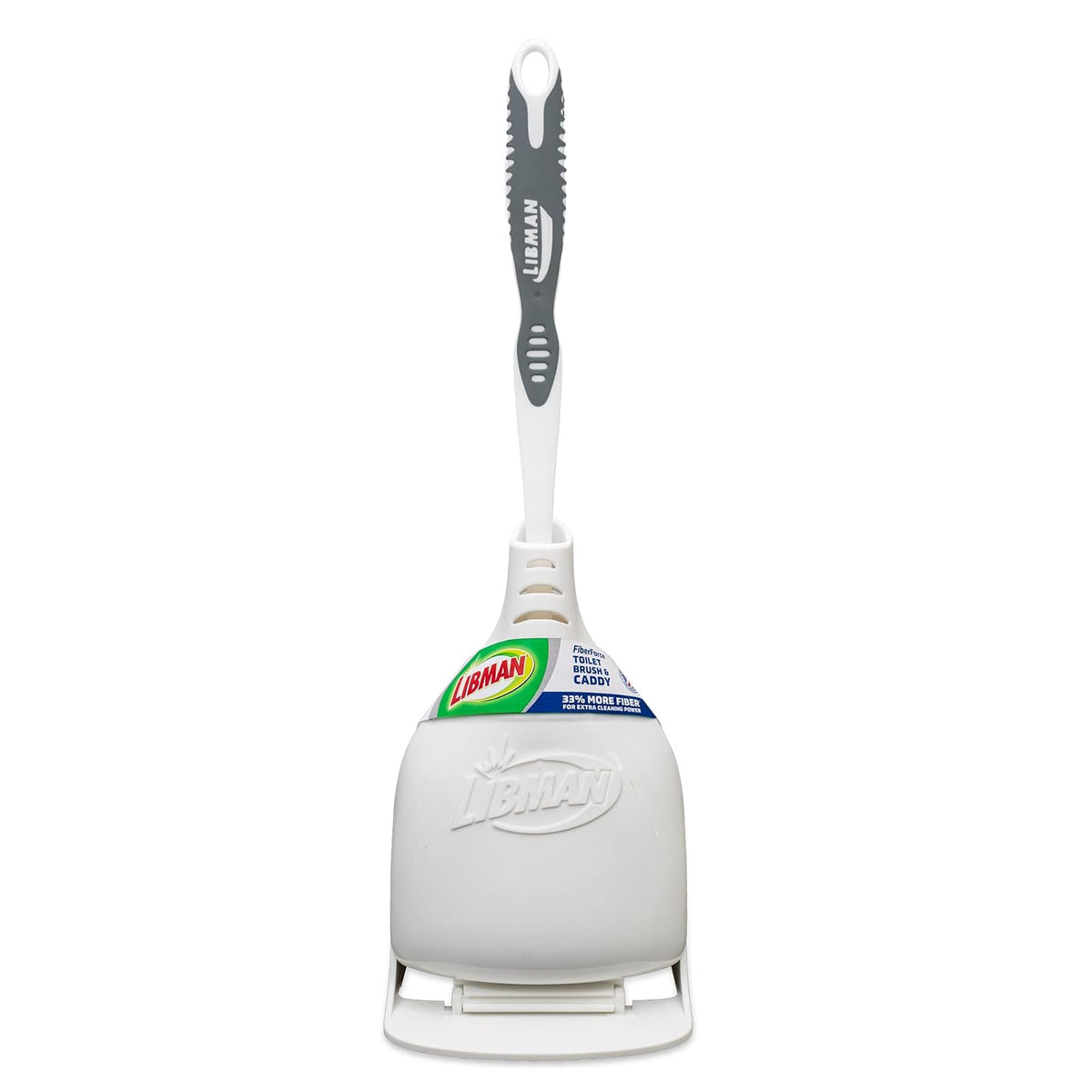 Libman Designer Juego de Cepillos y Soporte para Inodoro | 2 cepillos, sin arañazos, ranuras de secado, para baño, 10.2 pulgadas