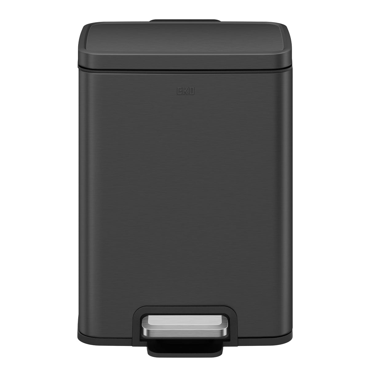 EKO Madison - cubeta de basura para baño de 12 litros/3.2 galones con tapa y cesta interior extraíble, cubeta de basura rectangular pequeño paso