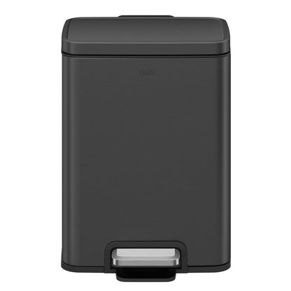 EKO Madison - cubeta de basura para baño de 12 litros/3.2 galones con tapa y cesta interior extraíble, cubeta de basura rectangular pequeño paso