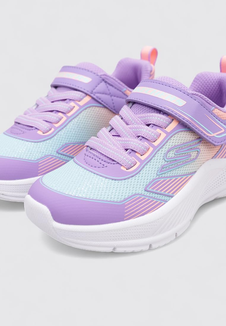 Skechers Microspec Advance - Oasis POI para niña | Casual, cierre adaptable, lavable a máquina, plantilla acolchada y cómoda