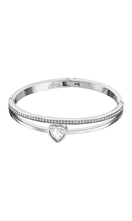 LOTUS STYLE Pulsera bliss style para dama en tono plateado