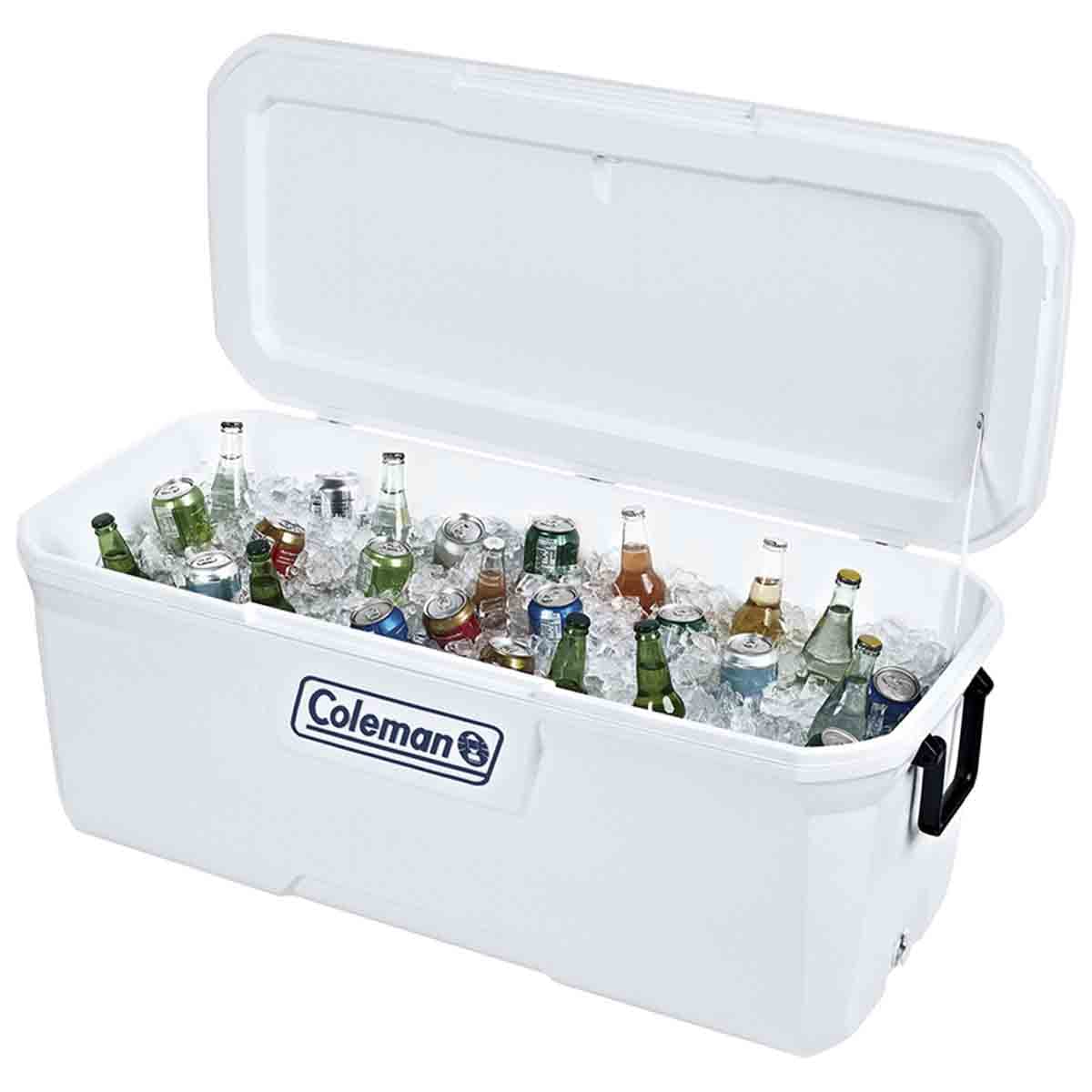 Coleman Hielera 142L 150QT Color Blanco Serie 316 Mantiene el Hielo por Días Construcción Duradera de Fácil Agarre 3000006577