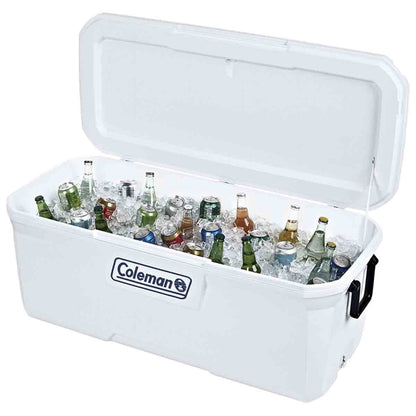 Coleman Hielera 142L 150QT Color Blanco Serie 316 Mantiene el Hielo por Días Construcción Duradera de Fácil Agarre 3000006577