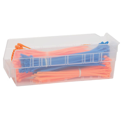 Akro-Mils 30120 12-Inch by 4-Inch by 4-Inch Clear Plastic Nesting Shelf Bin Box, 24-Pack