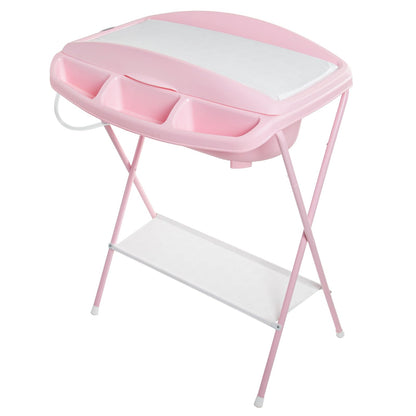 Prinsel | Bañera Multifuncional Gaviota | Bañera y Cambiador Acolchonado para Bebé | Plegable con Bañera Anatómica | Estrellas - Rosa | Manguera de Desagüe | De 0 a 12 meses | Artículos para Bebés - Recién Nacidos