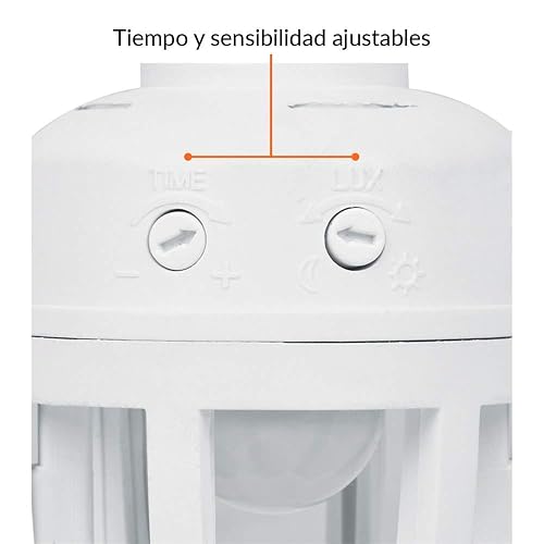Volteck POSE-360 Portalámpara con sensor de movimiento, Color blanco