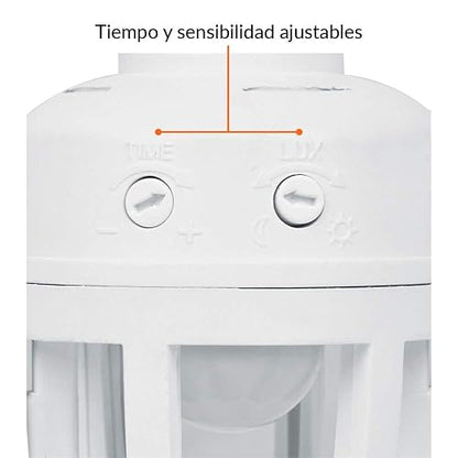 Volteck POSE-360 Portalámpara con sensor de movimiento, Color blanco