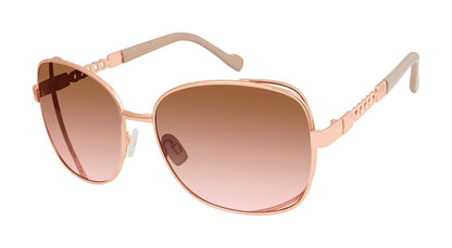 jessica simpson Women 's j5512 gldts cuadrado anteojos de sol, oro/Tortuga, 60 mm