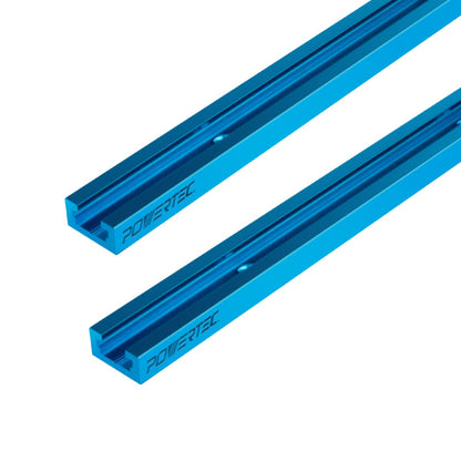 Powertec 71119 Perfil T-Track universal con plomos split shot Predrilled orificios de montaje (2-Pack), 91,4 cm