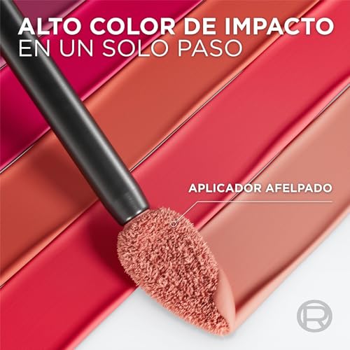 L’Oréal Paris Infaillible Le Matte Resistance Labial Líquido de Larga Duración por 16H, a Prueba de Agua, Color Intenso, con Ácido Hialurónico, Tono True Love