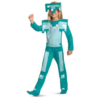 Disfraz Oficial de Armadura Minecraft Infantil, Minecraft Mojang, Talla Infantil (7-8)