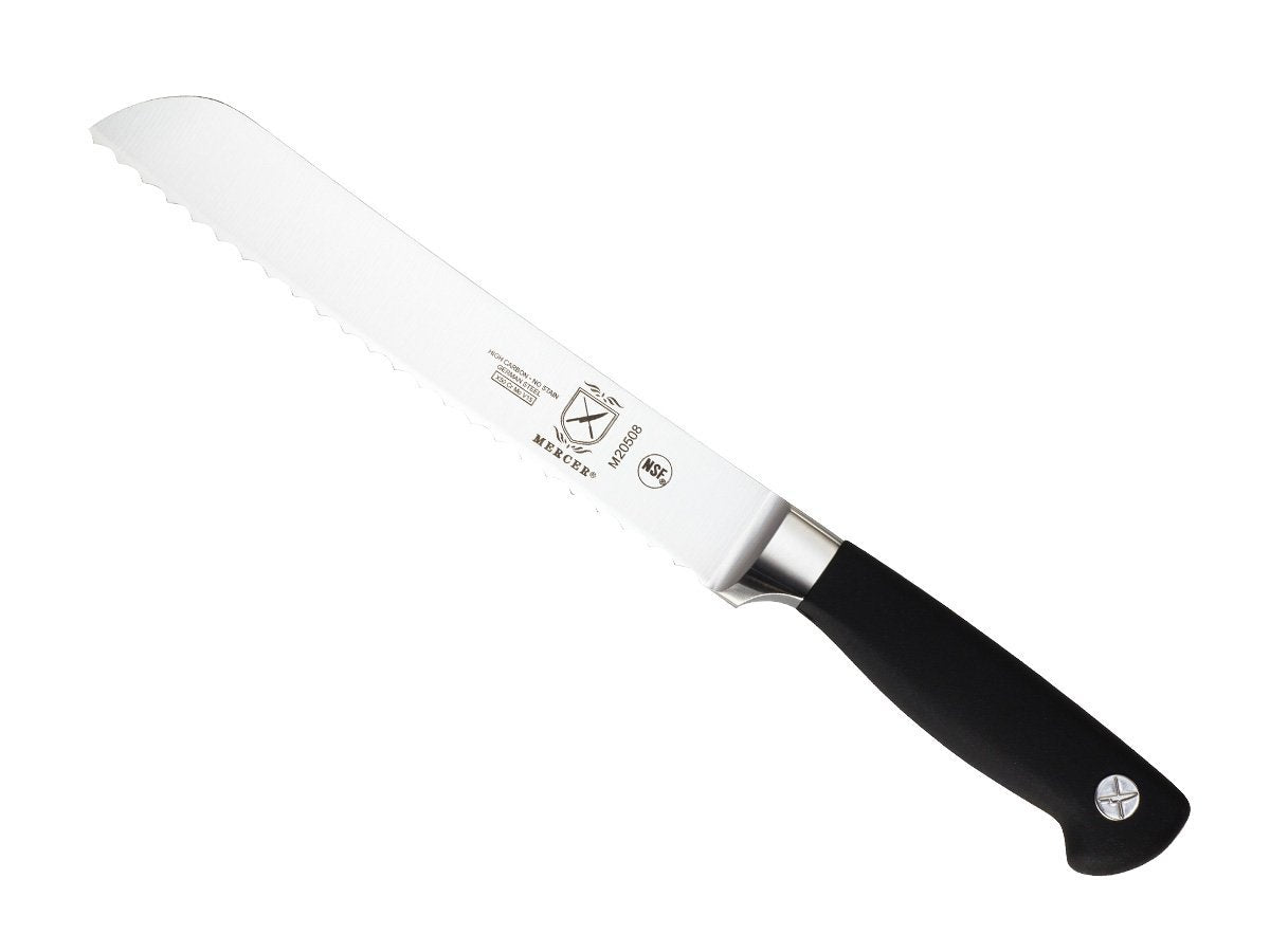 Mercer Culinary Genesis 8" Forged Bread Knife, Steel/Black