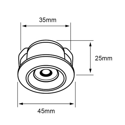 Tecnolite Lámpara Downlight LED Empotrable 1 W, IRC 95, Óptica Dark Light, Luz Suave Cálida, LED integrado