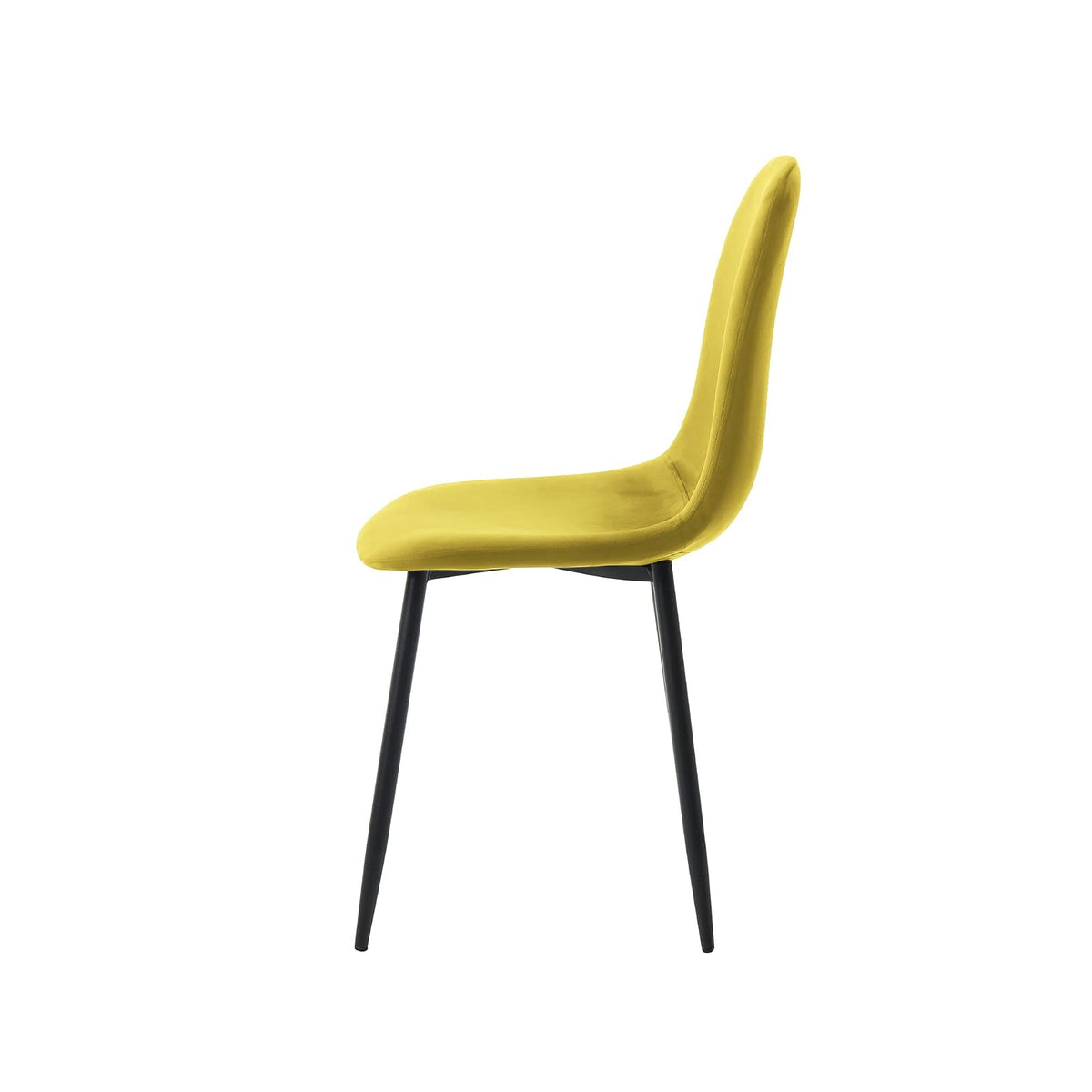 Alterego - Silla Paxton, Tela Terciopelo, Color Mostaza y Negro
