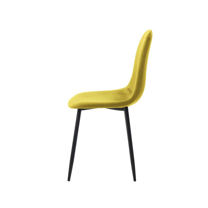 Alterego - Silla Paxton, Tela Terciopelo, Color Mostaza y Negro