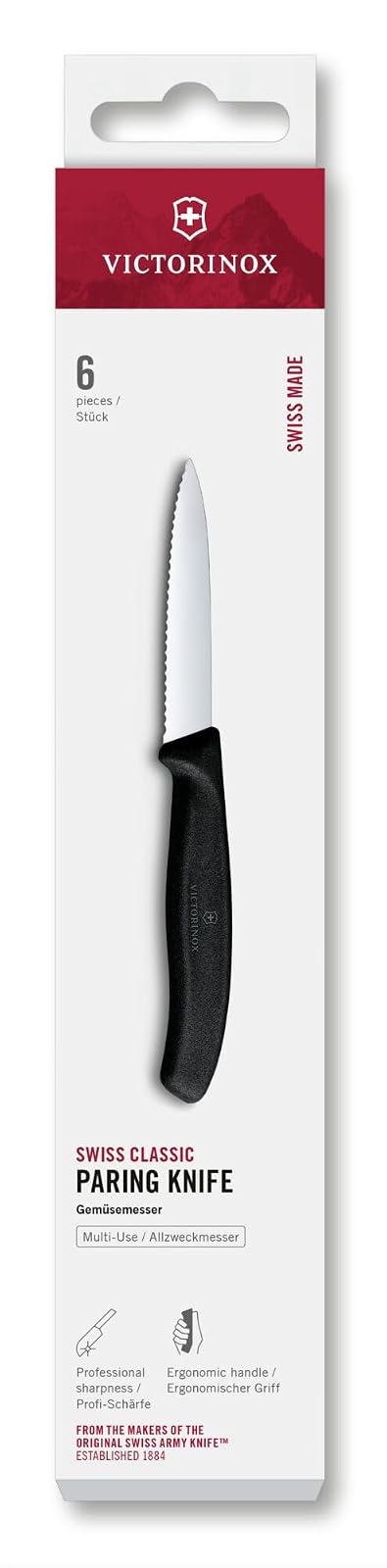 Victorinox Swiss Classic 3 1/4" Paring Knife, Spear Tip, Serrated