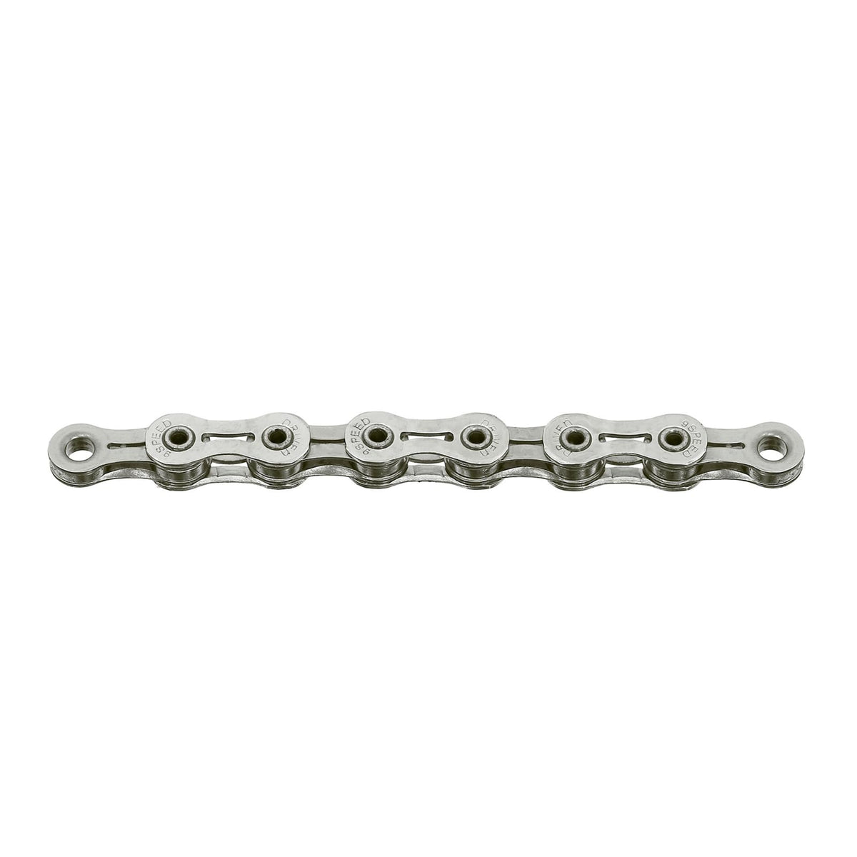 SUNRACE Cadena CNM9X 1/2X11/128 9P 116 Eslabones Index Plata con Candado Cajita CNM9X.116P.SD0.BXB