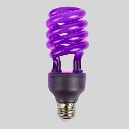 Tecnolite - Foco Espiral con Luz Negra Fluorescente Ultravioleta Efecto de Colores Neón para Discotecas o Ciclismo de Noche; No Atenuable. Potencia 20 Watts