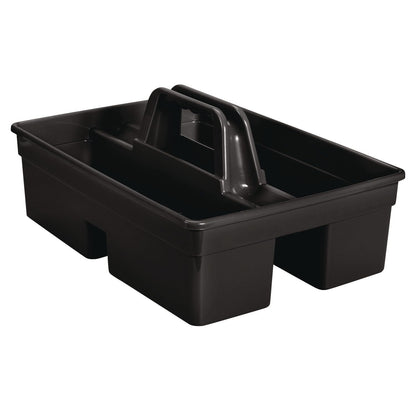 Rubbermaid Commercial Products – Organizador de Transporte Executive con Divisiones, Transporta Herramientas y Artículos de Limpieza, Asa Ergonómica, Se Adapta a Carros de Limpieza, Negro 1880994