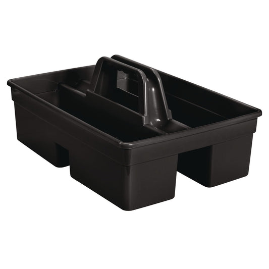 Rubbermaid Commercial Products – Organizador de Transporte Executive con Divisiones, Transporta Herramientas y Artículos de Limpieza, Asa Ergonómica, Se Adapta a Carros de Limpieza, Negro 1880994